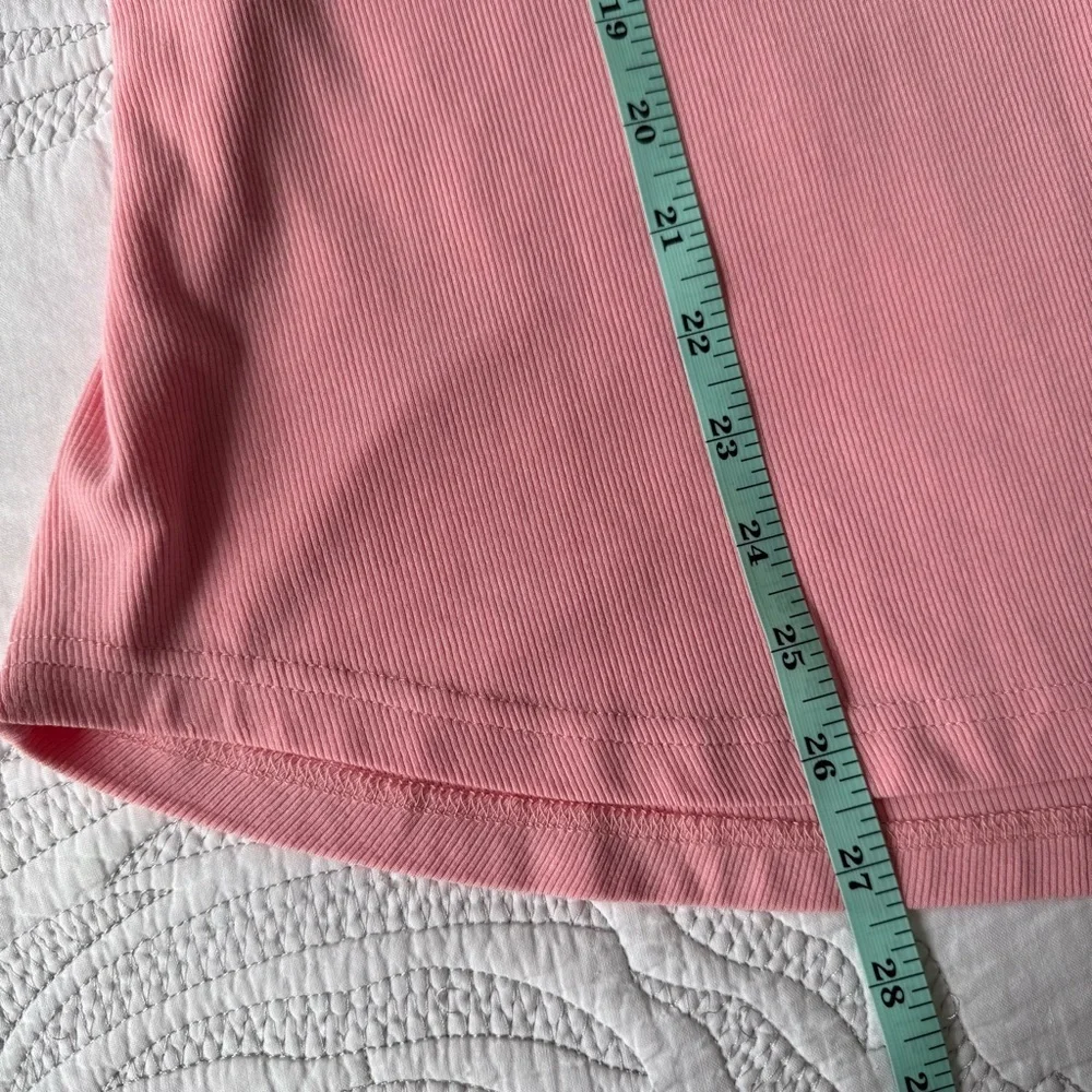 NWT - Cozy Earth - Bamboo Rib-Knit Classic Short Sleeve Pajama Top - Tulip